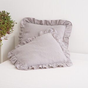 Linen Pillowcase, Linen Pillow Case With Ruffle, Custom Colour Linen Pillow Case, Classic Linen Pillowcase image 9