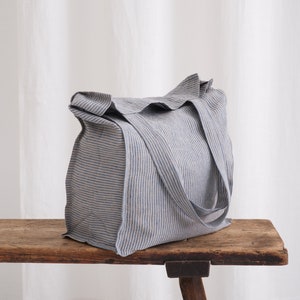 SACO DE LINHO - Sacola orgânica - Bolsa de ombro de linho - Sacola de linho puro - Sacola de compras de linho - Sacola reutilizável