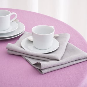 Round Linen Tablecloth, Wedding Linen Tablecloth, Linen Tablecloth Lilac