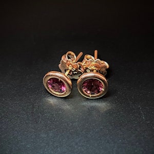 Charming stud earrings 750/RG 2.8g tourmaline/rubellite 0.87ct. Article S6-276 image 1
