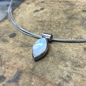 Rainbow moonstone pendant: Timeless elegance in 925 sterling silver