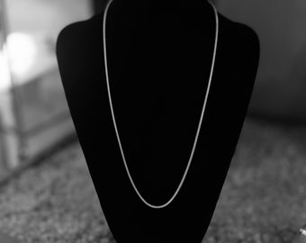 Vossenstaartketting sterling zilver 925, verschillende lengtes 42 cm, 45 cm, 50 cm, 60 cm, artikel KFU