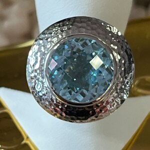 Fantastic sterling silver ring with topaz 14 mm R90TR14-54 image 3