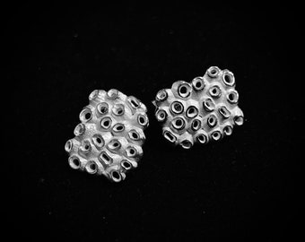 Sterling silver ear studs with coral pattern, item OS114