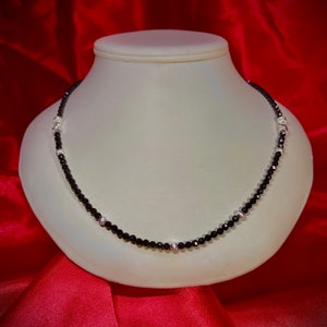 Sparkly spinel necklace with sterling silver links, 51cm long, item SK114 image 1