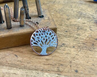 Beautiful Silver Pendant "Tree of Life" Gold Plated Art, No, AH123N