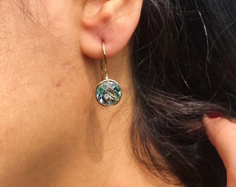 Schitterende oorbellen met edelstenen, topaas en verguld sterling zilver OH90TR