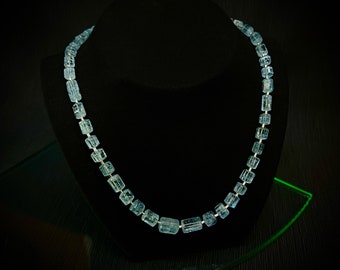 Aquamarine necklace from Brazil sterling silver intermediate parts 52 cm item SK70