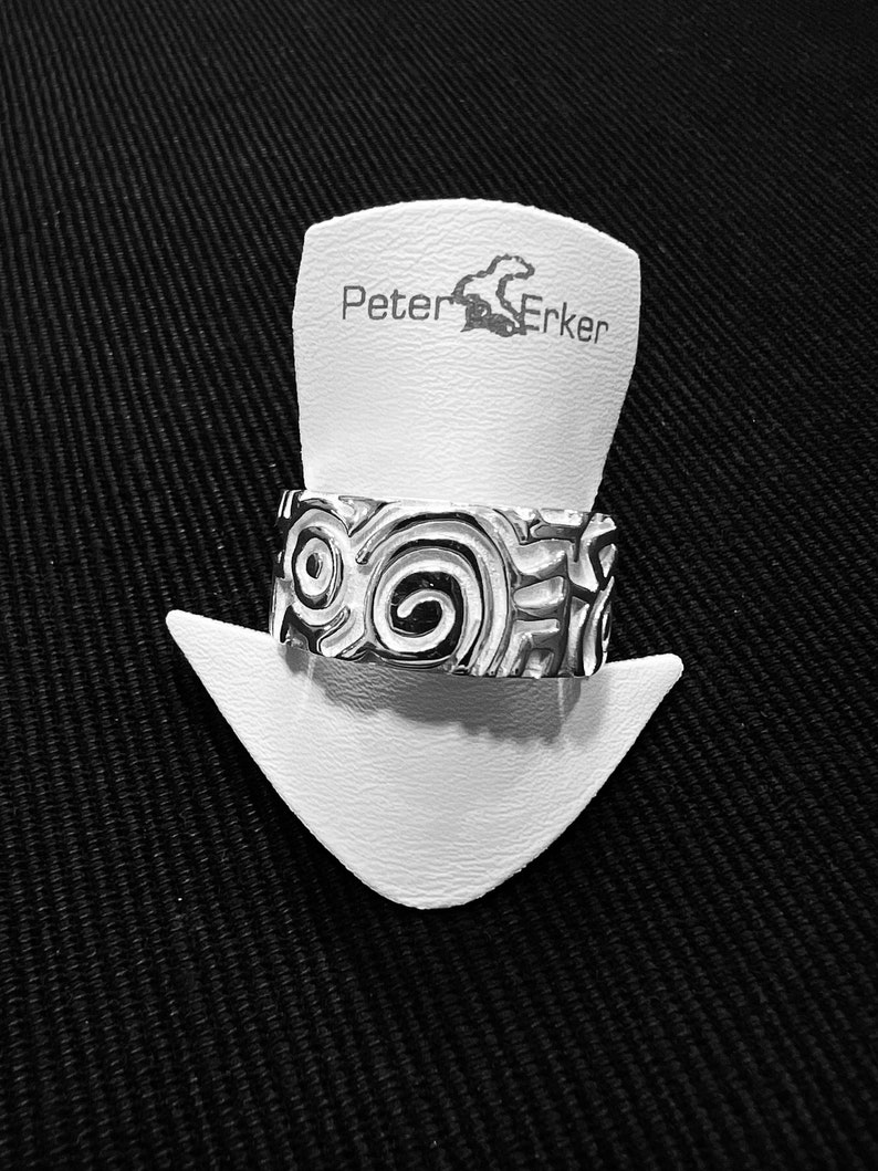 Unique silver ring with art by Peter Erker Art. R86 image 3