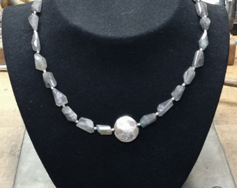 Unique Labradorite Gemstone Necklace with Sterling Silver Parts by Peter Erker Item Number SK74