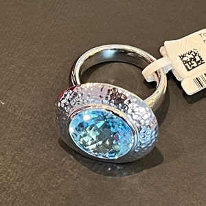 Fantastic sterling silver ring with topaz 14 mm R90TR14-54 image 9