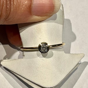 Yellow gold ring 750, with setting plate 960 with diamond 0.10 image 6