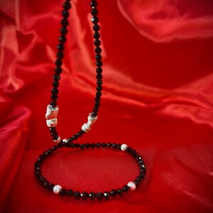 Sparkly spinel necklace with sterling silver links, 51cm long, item SK114 image 2