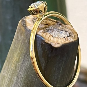 Yellow gold ring 750, with setting plate 960 with diamond 0.10 image 4