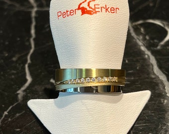Partner rings white gold yellow gold ring 585, 10.4 g, item R99