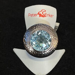 Fantastic sterling silver ring with topaz 14 mm R90TR14-54 image 2