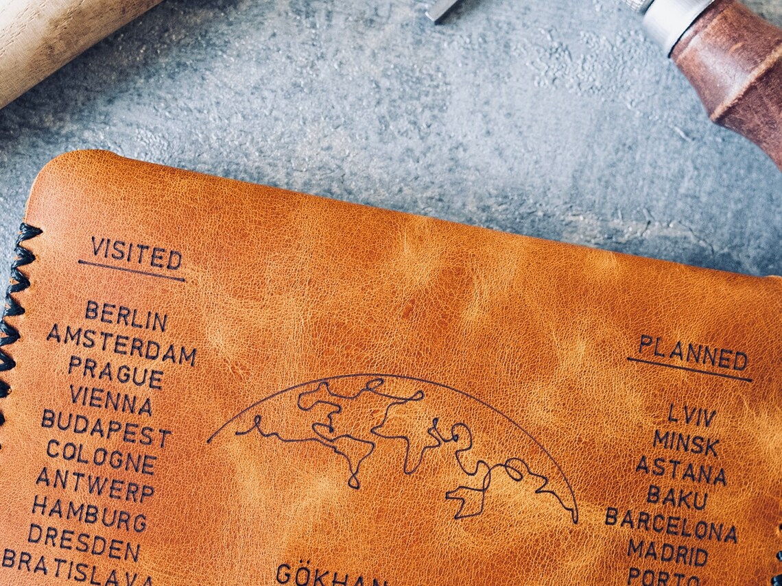 Personalized Leather Passport Covers Leather Travel Wallet Etsy