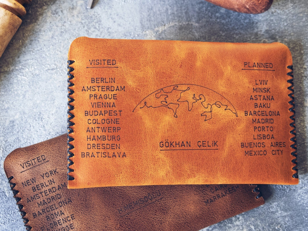 Personalized Leather Passport Covers Leather Travel Wallet Etsy