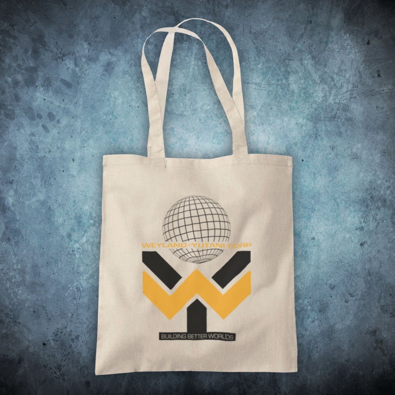 Alien Prometheus Weyland Yutani Logo Classic Sci Fi Horror Film Building Worlds Unofficial Cotton Tote Bag Shopper