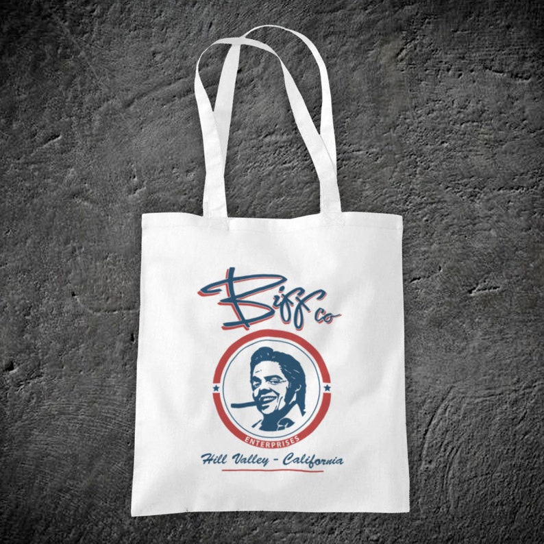 Back To The Future Biff Co Classic Cult Film Marty McFly Unofficial Cotton Tote Bag Shopper