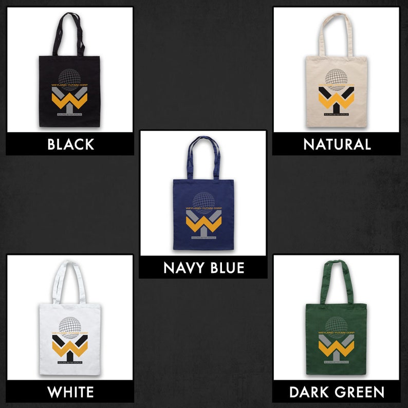 Alien Prometheus Weyland Yutani Logo Classic Sci Fi Horror Film Building Worlds Unofficial Cotton Tote Bag Shopper