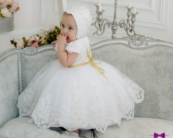 White baptism dress for baby girl, christening gown girl, baptism dress for toddler girl, 2t baptism dress