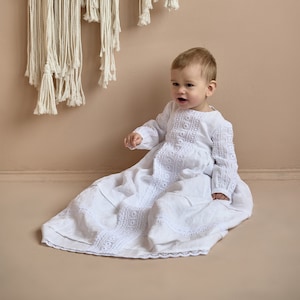Boys christening gown, newborn christening outfit, , boy linen baptism gown, Boy&#39;s baptism outfit, Baptismal gown boy, Blessing outfit boy