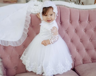 Baptism dress for baby girl, christening dresses for girls, white baptism dress