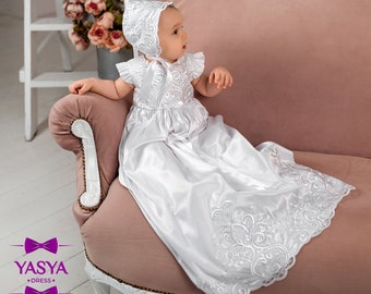 Baptism dress for baby girl, christening dresses for girls, long baptism dress, baby blessing dress, christening gown, blessing outfit