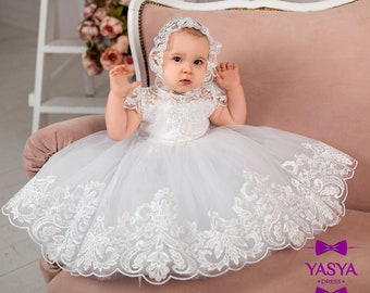 Baptism dress for baby girl, baby blessing dress, christening dresses for girls, white baptism dress, 2t baptism dress