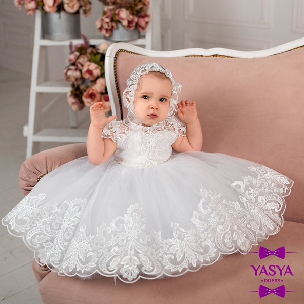 Baptism dress for baby girl, baby blessing dress, christening dresses for girls, white baptism dress, 2t baptism dress