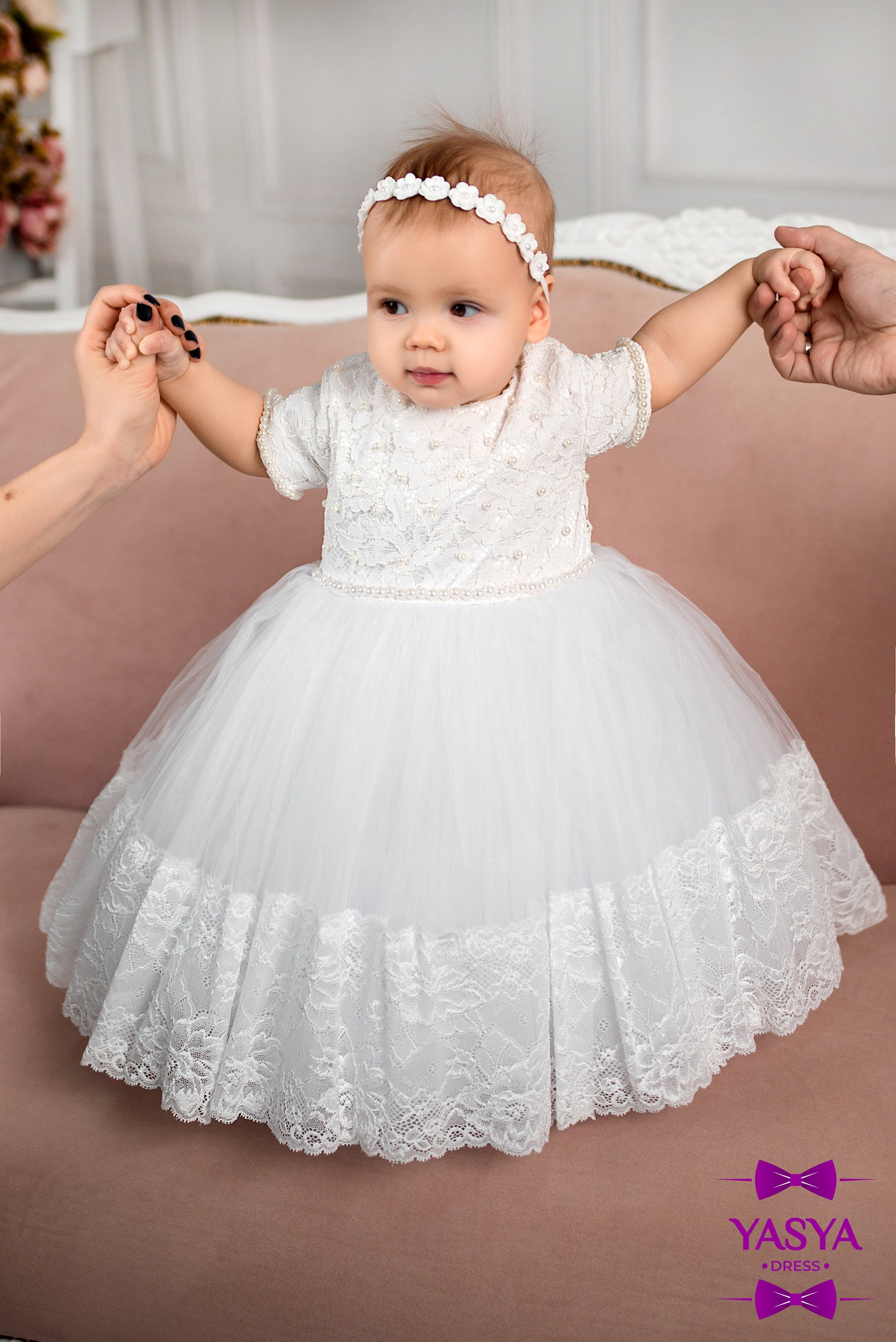 Weiße Taufe Kleid Baby Segen Kleid Taufkleider für Mädchen Etsy