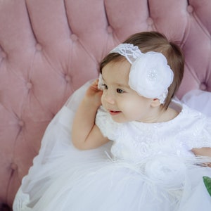 White christening dress, baptism dress for baby girl, christening dresses for girls, newborn girl dress, lace baptism dress image 7