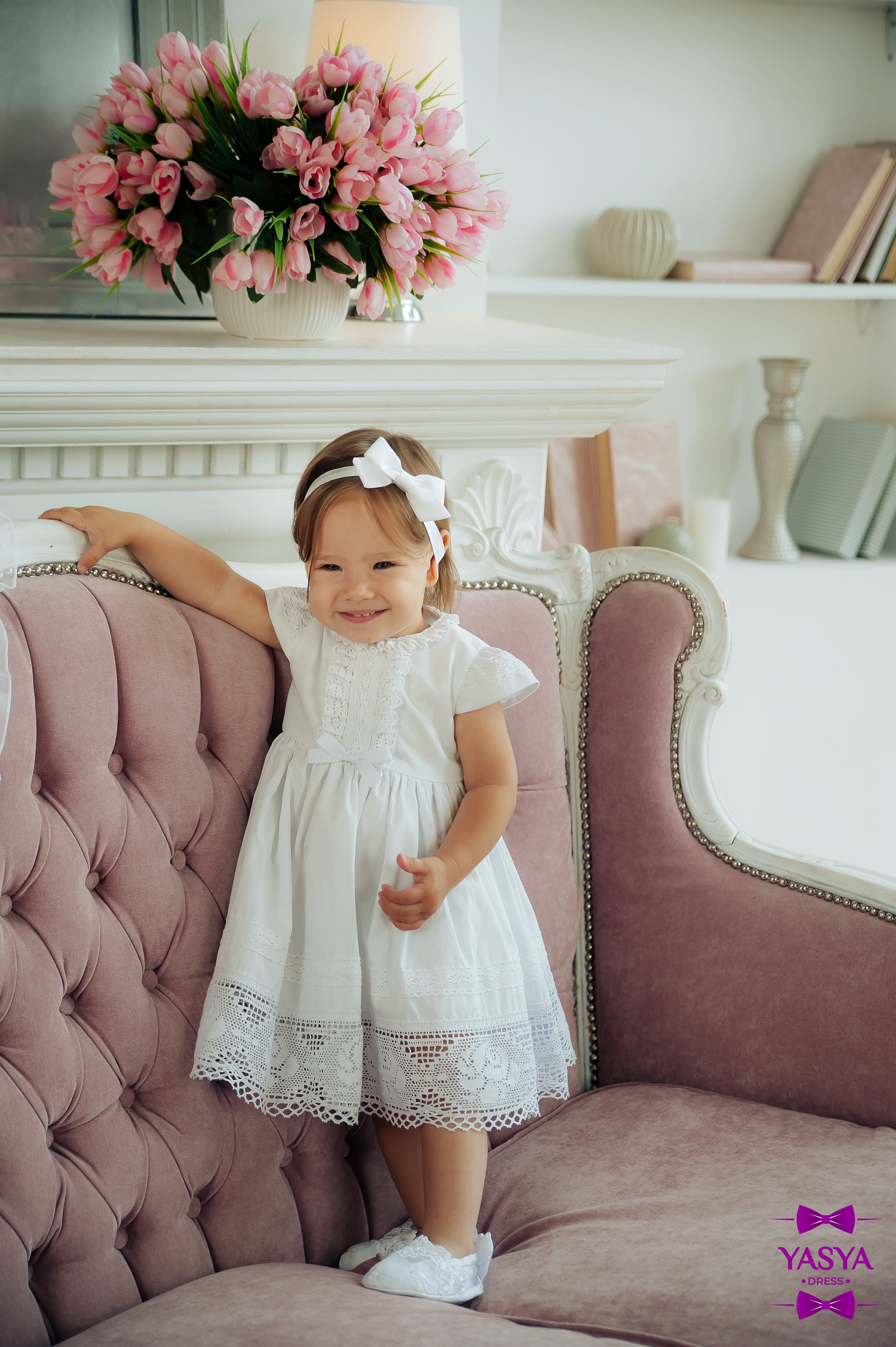 White baptism dress for baby girl christening dress & Etsy