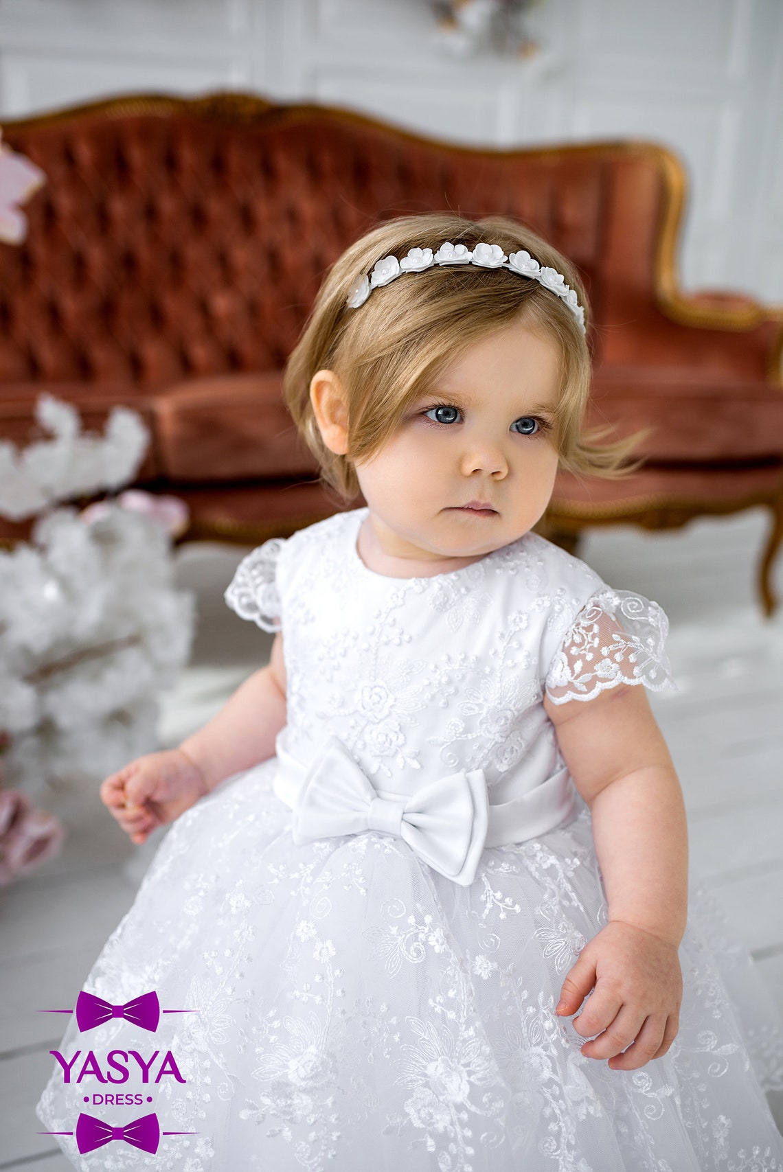 White baptism dress for baby girl baptism gift girl from Etsy