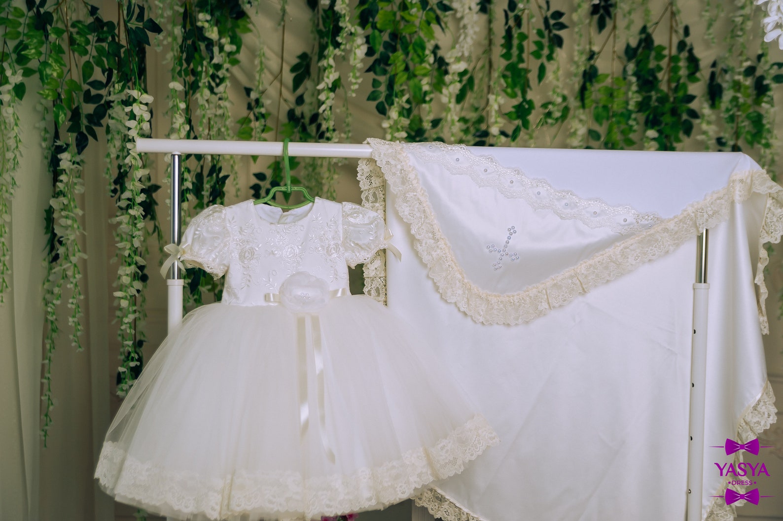 Ivory Baptism Dress Baby Blessing Dress Christening Gown Etsy