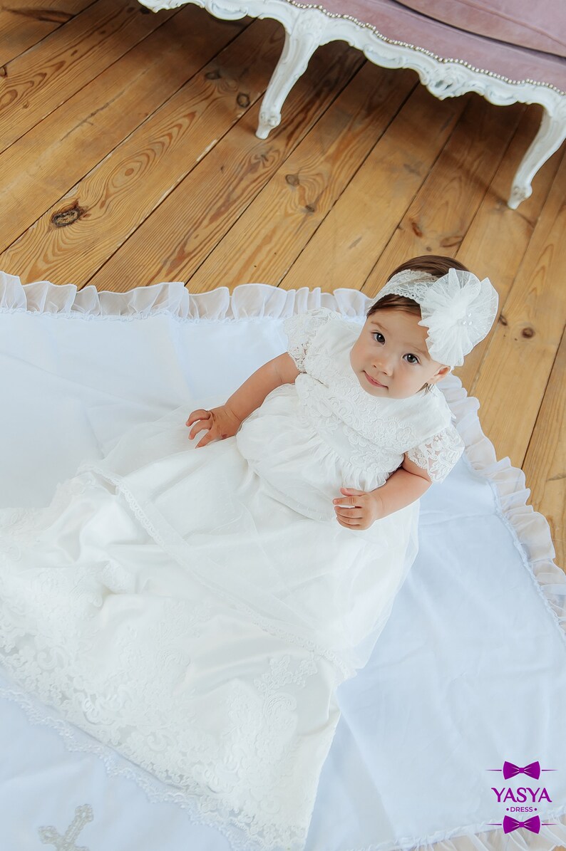 Christening Headband Baby Girl Headband Ivory Etsy