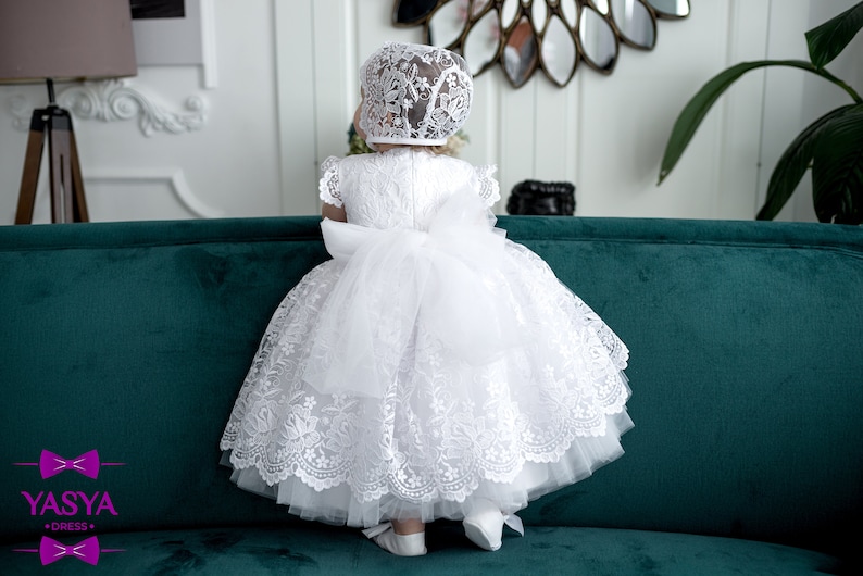 White Baptism Dress Baby Girl Christening Dress Baby Etsy
