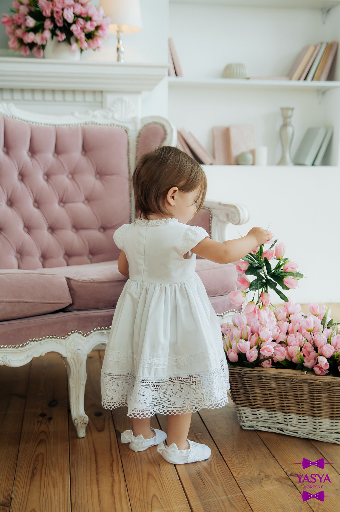 White christening gown girl baby blessing dress lace baptism Etsy