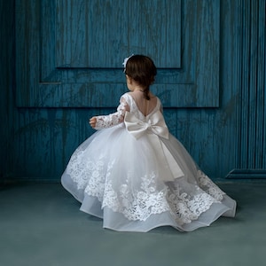 5t white dress Size Formal Wear for Girls for sale Dress Girl Toddler White Cotton