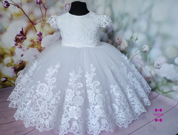 Baby Girl Baptism Dress Baptism Dress for Toddler Girl Christening Gown Girl Baptismal Dress Baby Girl Etsy