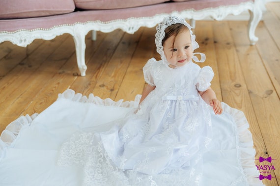 Lace baptism dress for baby best sale girl