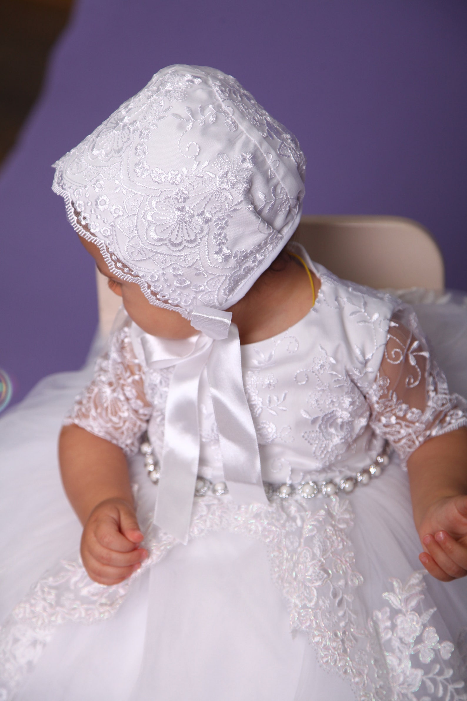 Vestido de bautizo blanco de niña vestido de bautismo de Etsy