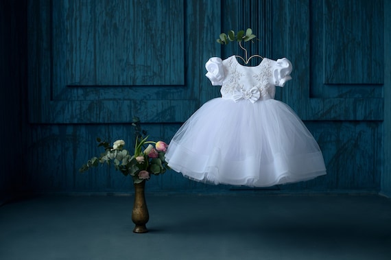 blue christening dress White Gown, Baptismal Baby Girl, Baby Blessing Dress, Baptism Dress for Toddler Girl, Baptism Gown for Baby Girl, SIZE:Ted Size 2 (UK 10/US 6) INV-5008105 Long A-Line Light Blue 4 Years (110cm) 60