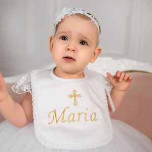 Personalized baby bib, baby girls christening bib, baptism gift