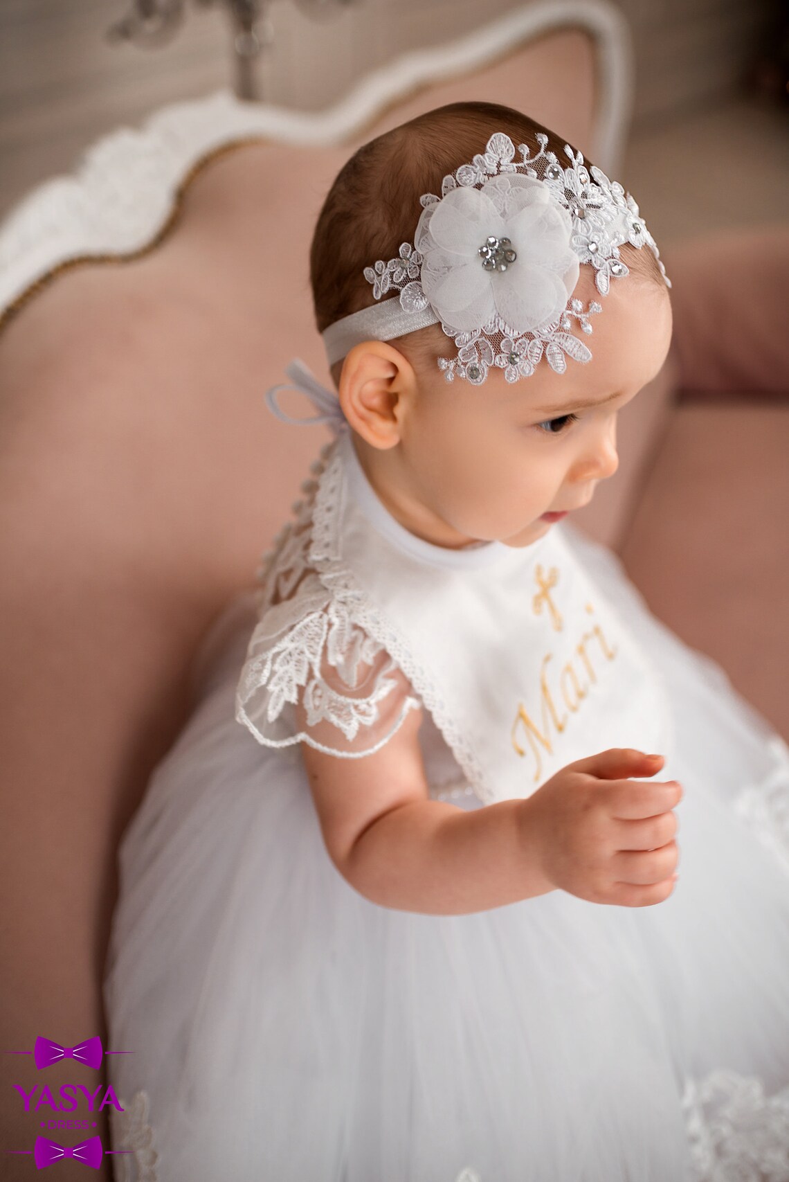 Christening Headband White Baptism Headband Etsy Canada