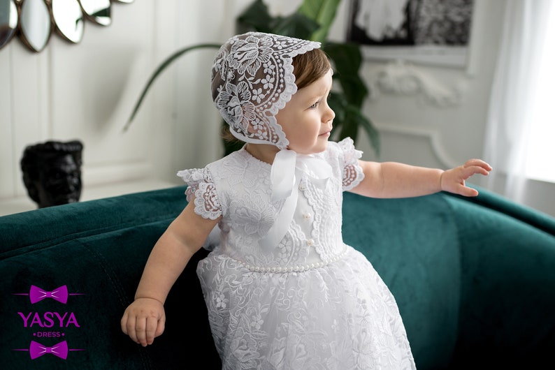 White Baptism Dress Baby Girl Christening Dress Baby Etsy