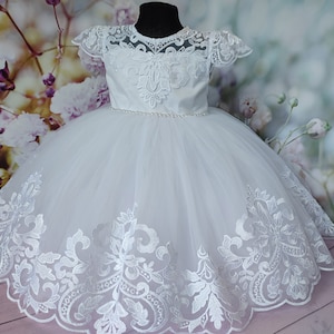 Baptism dress for baby girl, baby blessing dress, christening dresses for girls, white baptism dress, 2t baptism dress