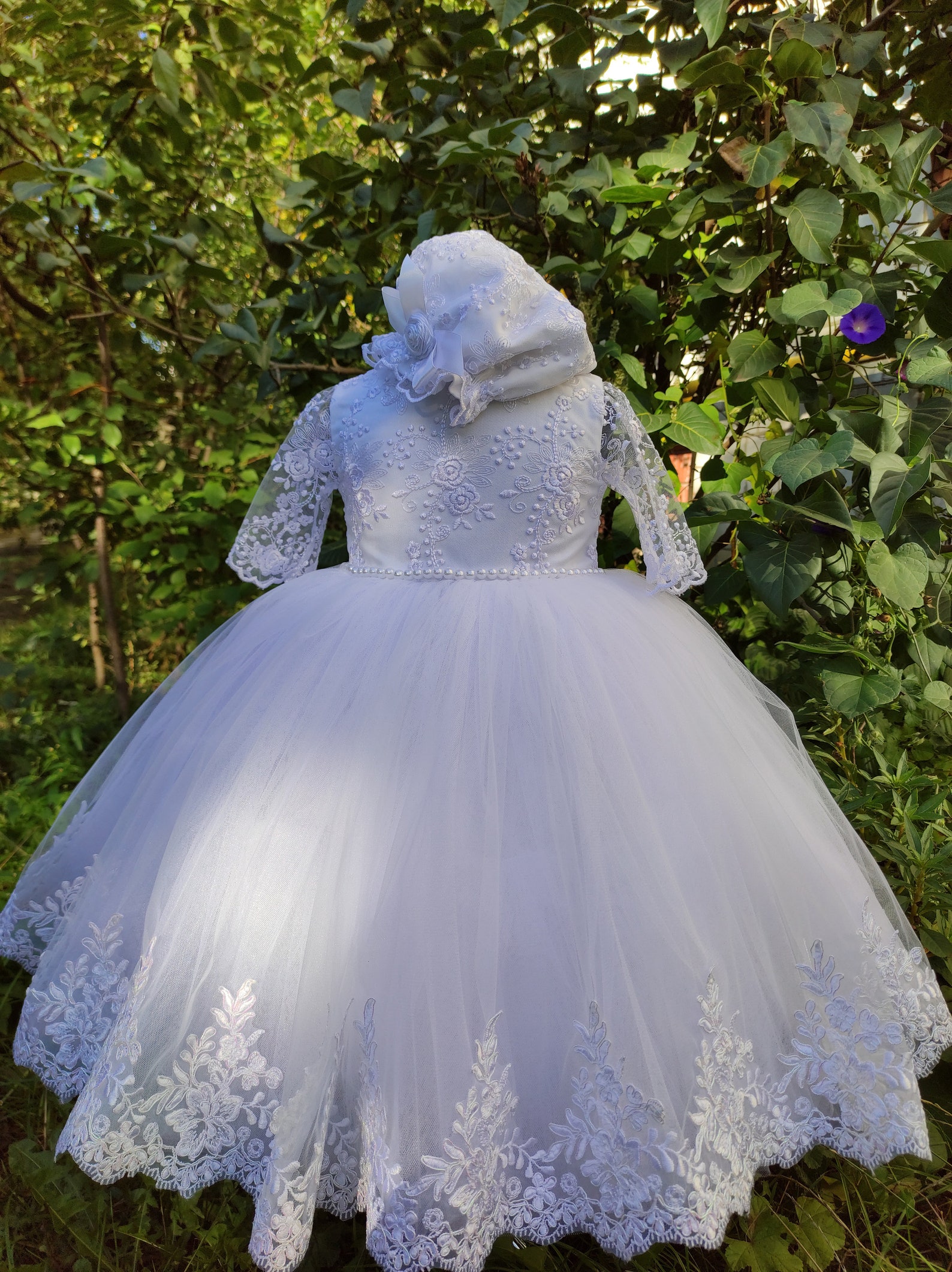 White baptism dress lace baptism gown baby girl christening Etsy