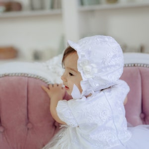 White christening dress, baptism dress for baby girl, christening dresses for girls, newborn girl dress, lace baptism dress image 6